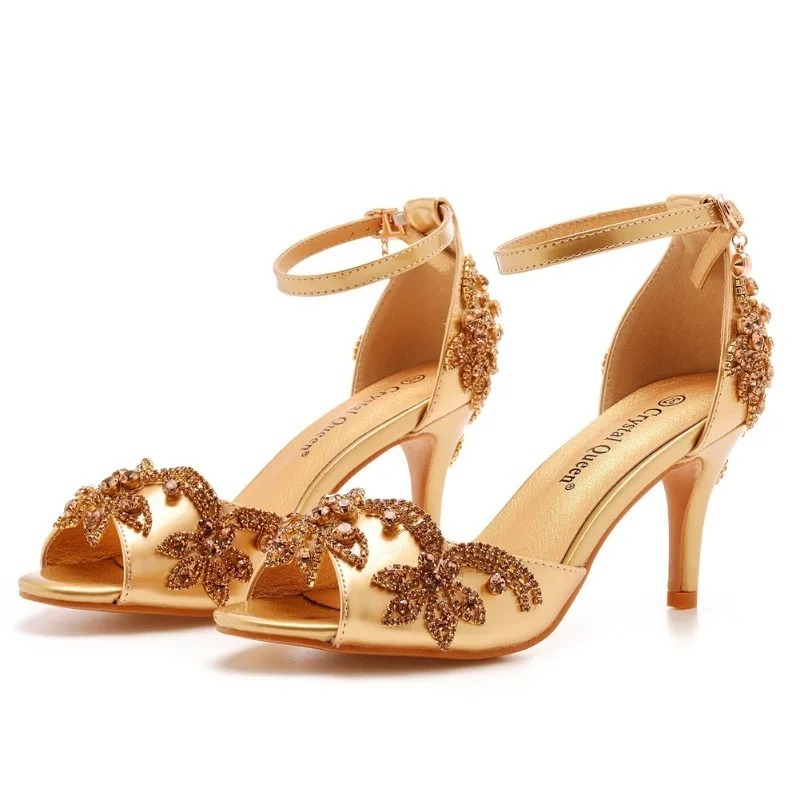 Women Fashion Ideas - Modische Designer-Damenschuhe Luxuriöse Strass Peeptoe High