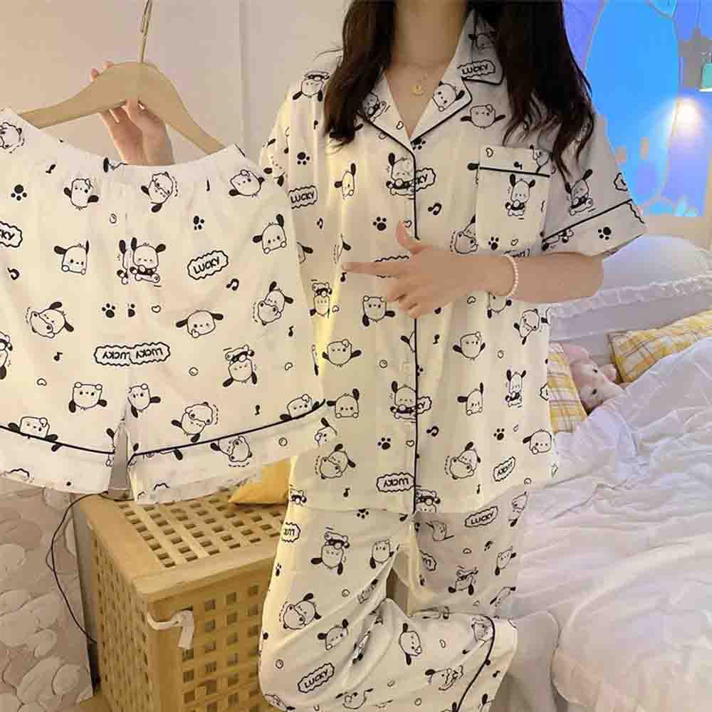Women'S Fashion Pajamas - Niedliches Pochacco Cartoon Damen Dreiteiliges Frühlings-Heimoutfit