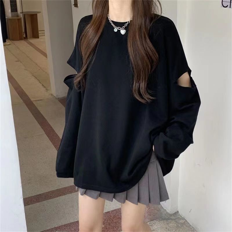 Women Fashion Uk - Frauen Kleidung Loch Aushöhlen Lose Trend