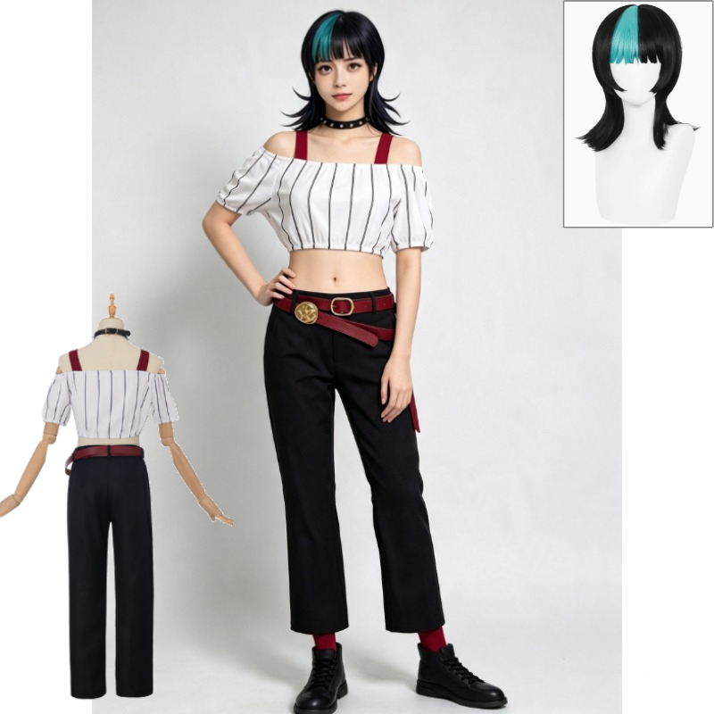 Off Shoulder Top - Kirara Jujutsu Kaisen Cosplay-Kostüm, schulterfreies Crop-Top,