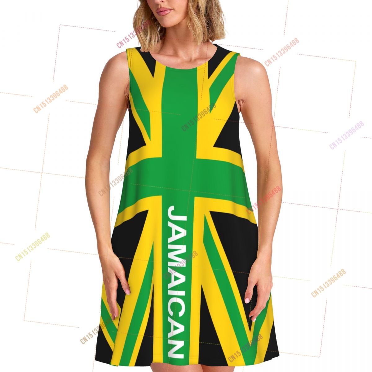 Women Fashion Uk - 2026 Jamaika UK Flagge Damenkleid O-Ausschnitt
