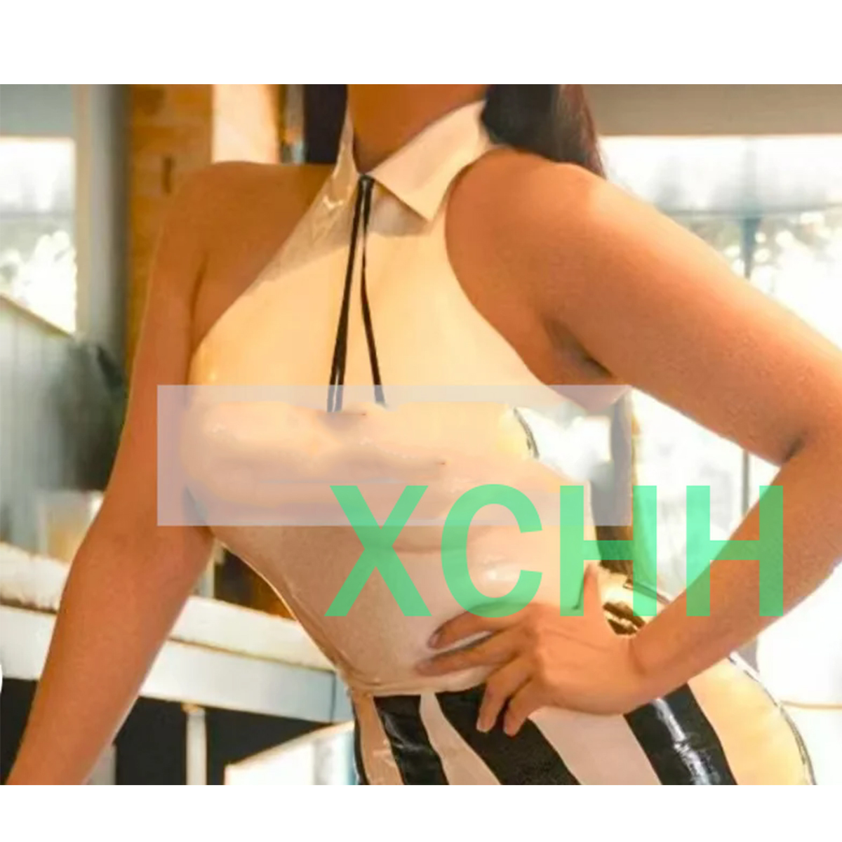 Women Fashion Vest - Natürliches Latex Sexy Damen Halter-Top mit