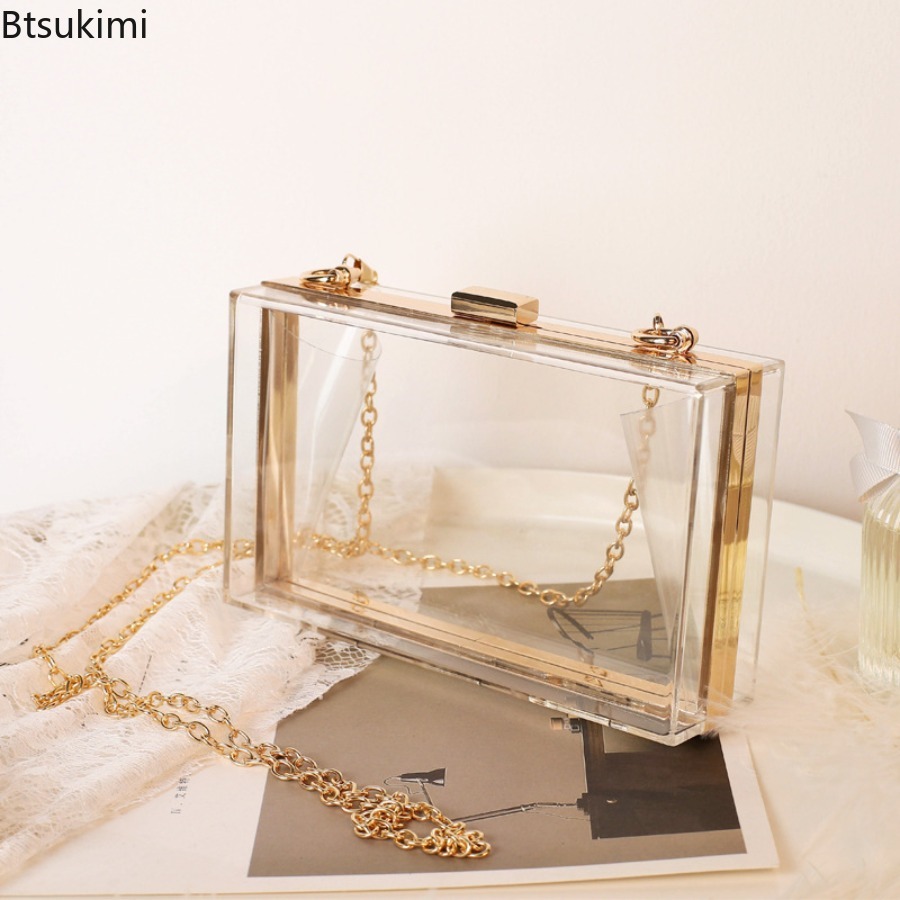 Women'S Fashion Boutique - Modische Transparente Acryl-Abendclutches Damen Boutique Ketten-Schultertasche