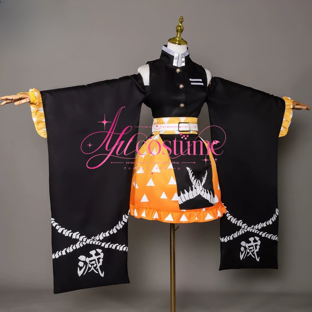 Off Shoulder Top - Kamado Tanjiro Agatsuma Zenitsu Cosplay-Kostüm, schulterfreies
