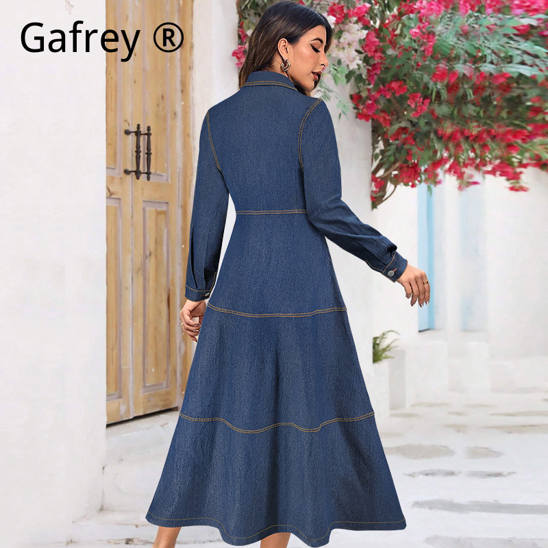 Neues Modisches Denim-Jeanshem – Belted Shirt Dress Bewertung und Preis