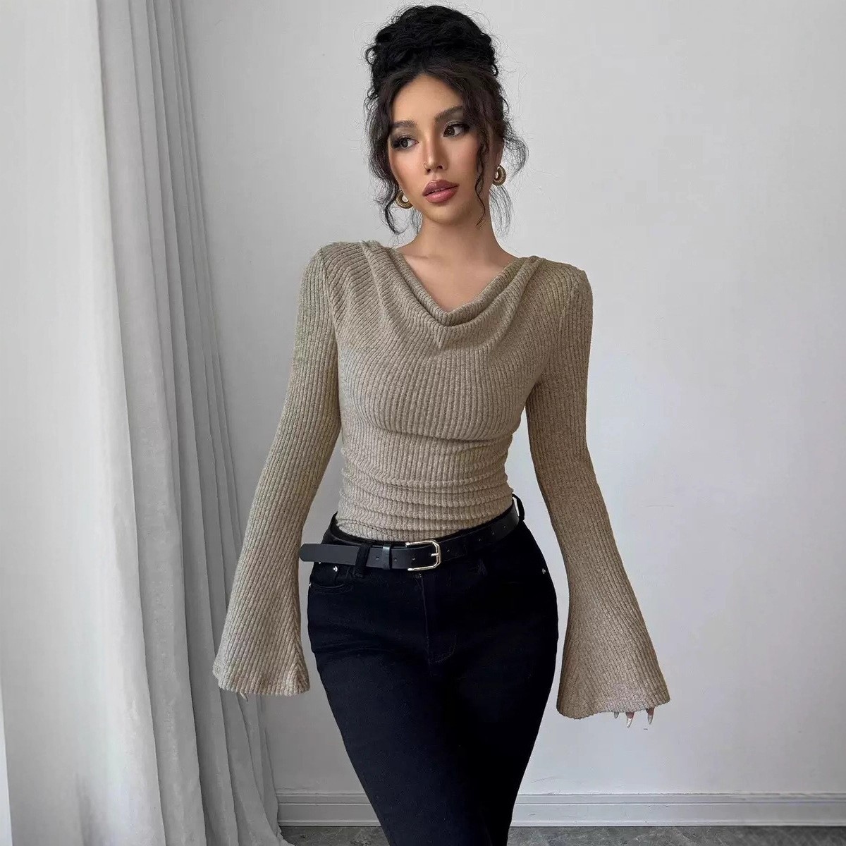 Damen-Bluse mit Langen Ärmeln, – Off Shoulder Top Bewertung und Preis