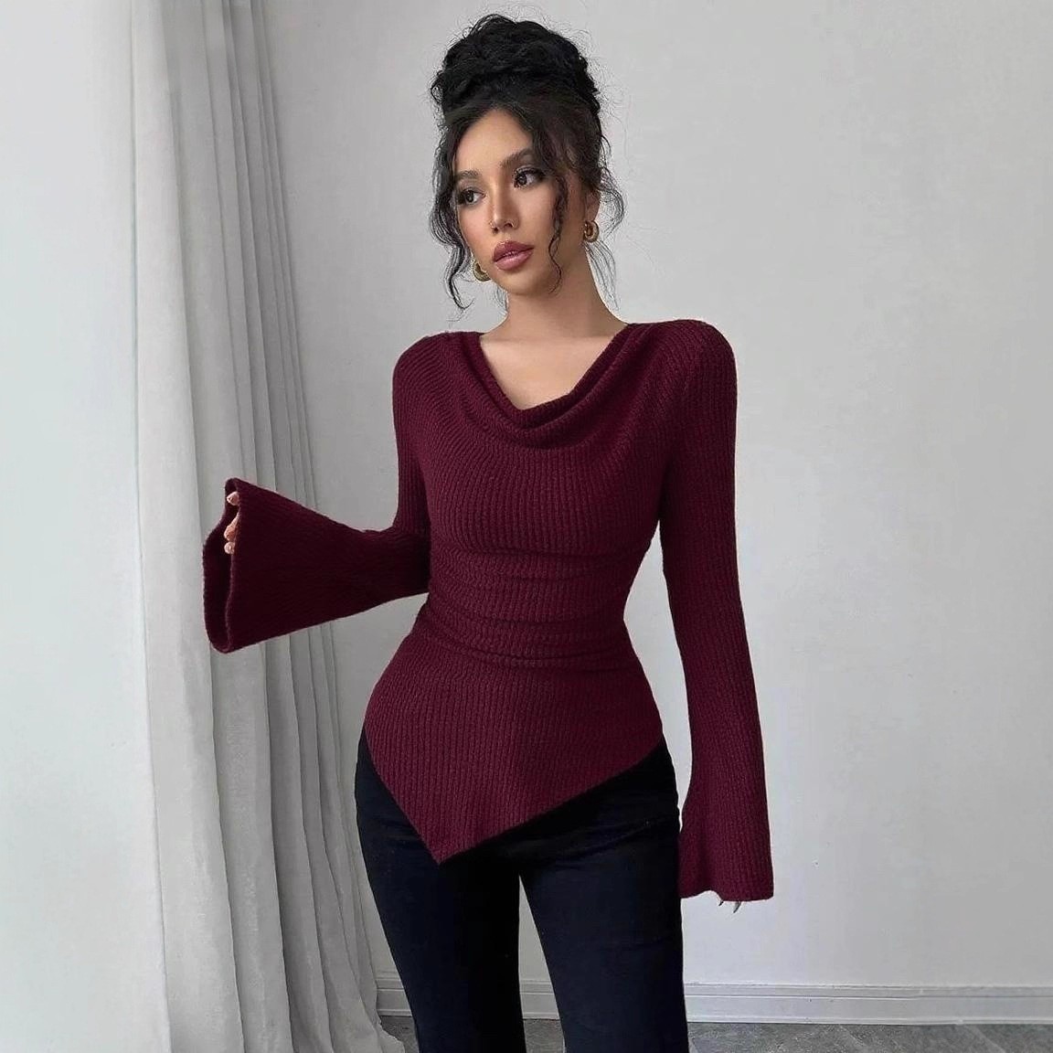 Damen-Bluse mit Langen Ärmeln, – Off Shoulder Top Bewertung und Preis