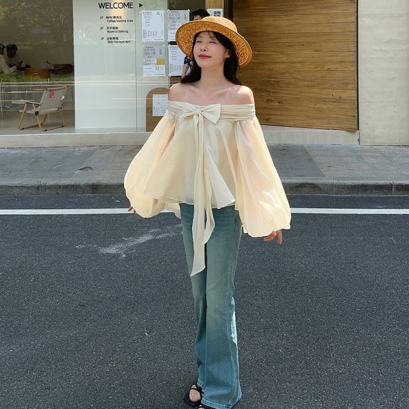 Französischer Stil Schulterfre – Off Shoulder Top Bewertung und Preis