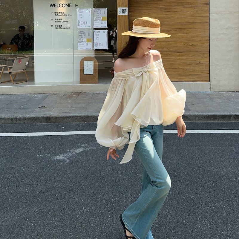 Französischer Stil Schulterfre – Off Shoulder Top Bewertung und Preis