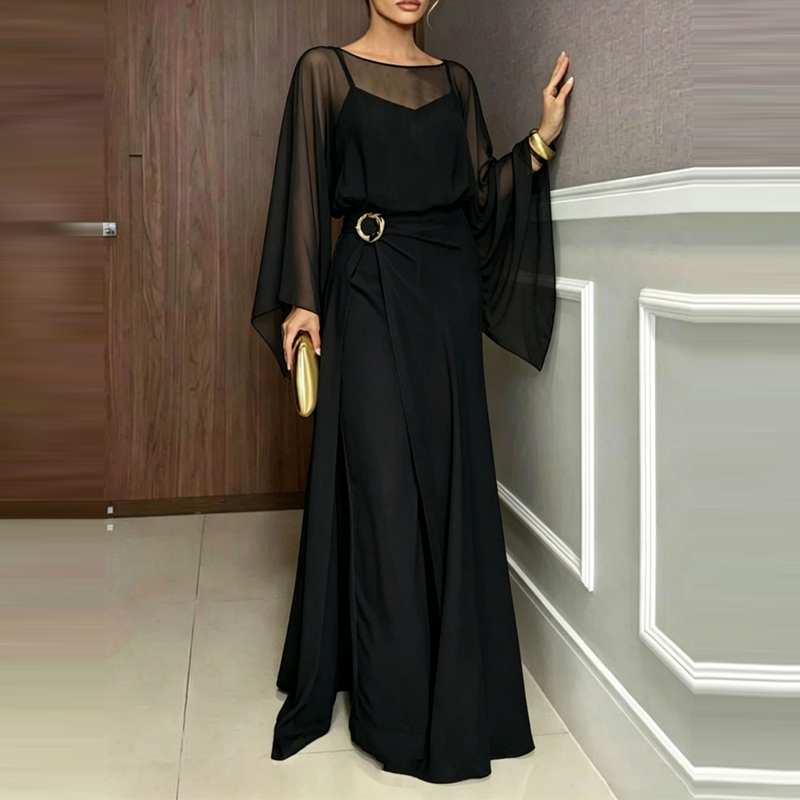 Eleganter O-Ausschnitt-Cover-U – Women'S Fashion Vintage Off Shoulder Long Sleeve Jumpsuit Bewertung und Preis