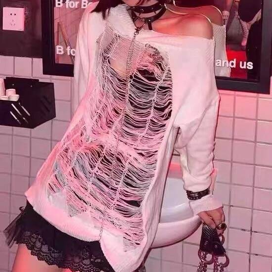 Mädchen Harajuku Spicy Y2k Mil – Off Shoulder Top Bewertung und Preis