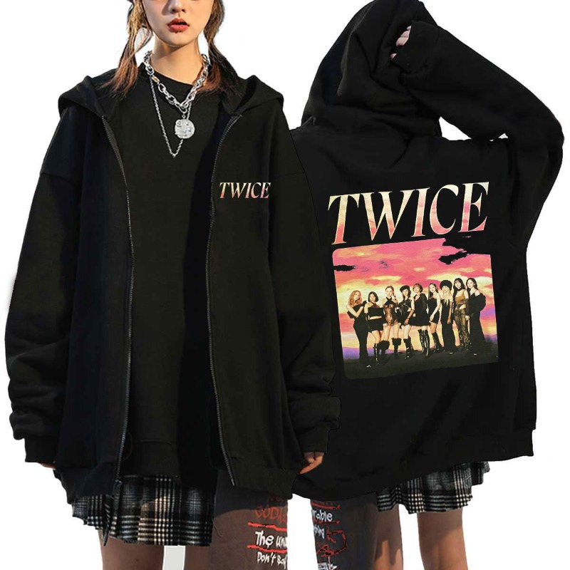 Pop TWICE Kawaii Harajuku Graf – Hoodie Women Oversized Bewertung und Preis